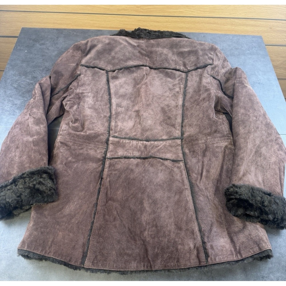 Y2K St.John's Bay Women's Large Brown Suede,Faux Sherling Coat/Jacket-CLEAN - Picture 2 of 10